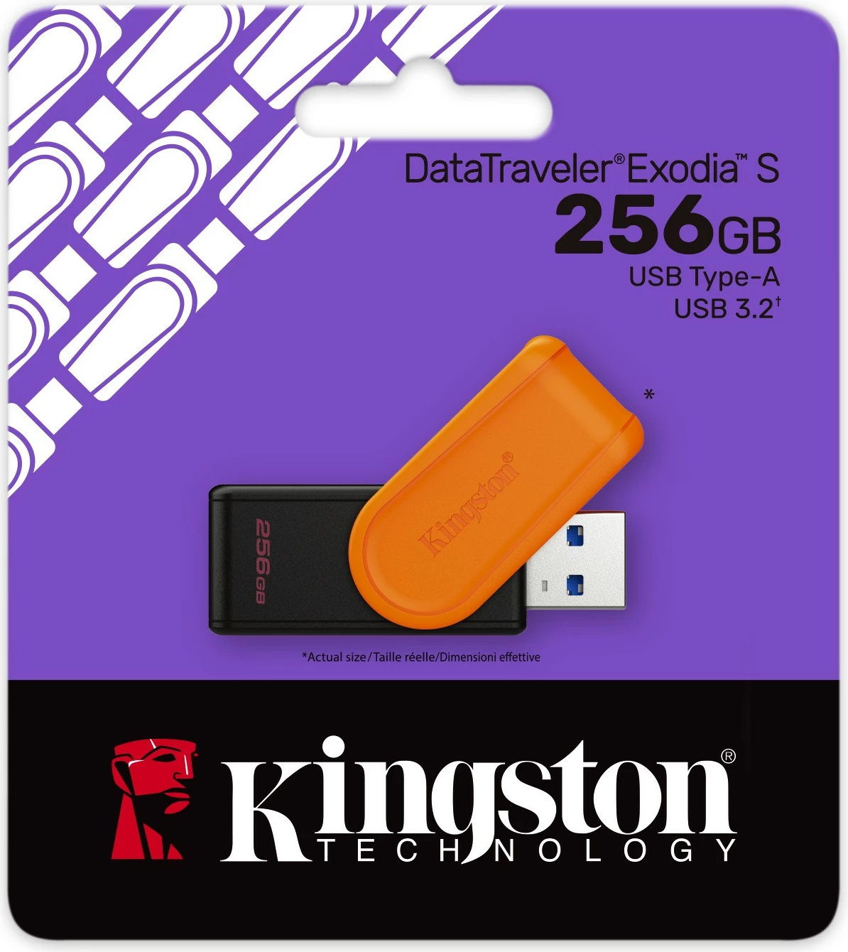 USB stick Kingston DataTraveler Exodia S 256GB, USB 3.2, zi-portokalli