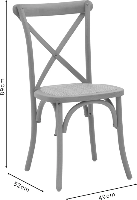 Karrige Dylon e grumbullueshme, dru ahu, sedilje natyrale prej ratan, 48x52x89cm