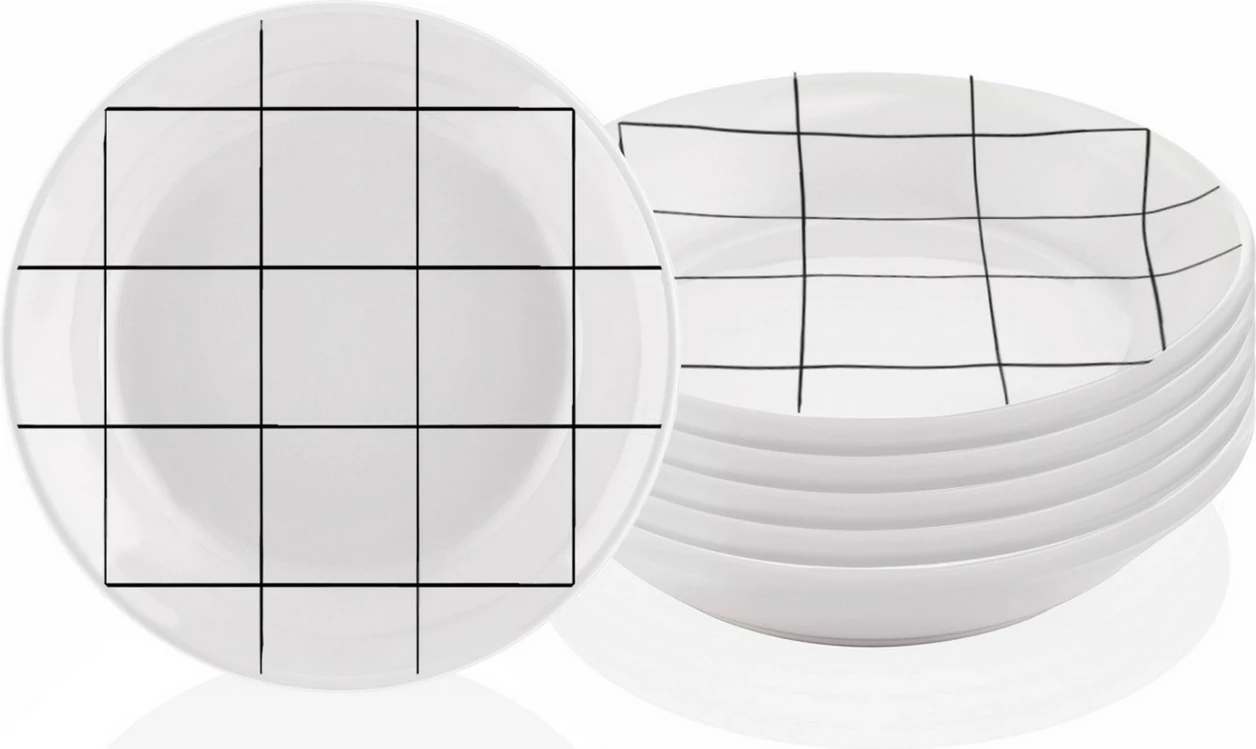 Set pjatash (6 copë), Hermia, DLY005, e bardhë, 20x20cm