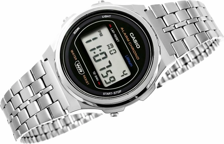 Orë dore femra Casio A171WE-1AEF, argjend