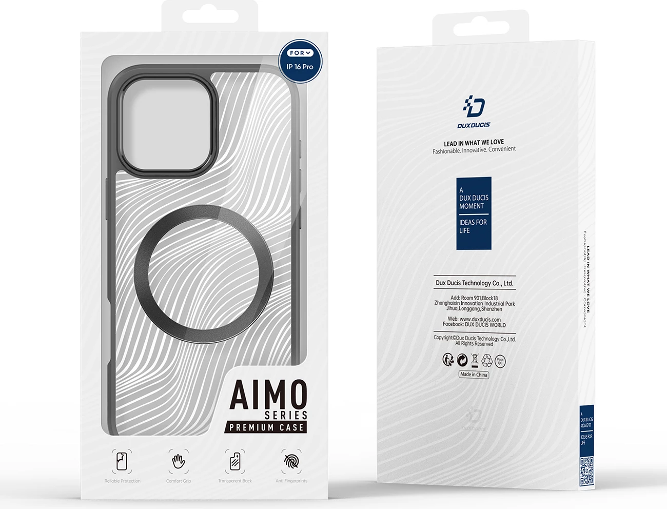 Mbështjellës Dux Ducis Aimo Mag për iPhone 16 Pro, MagSafe, i zi