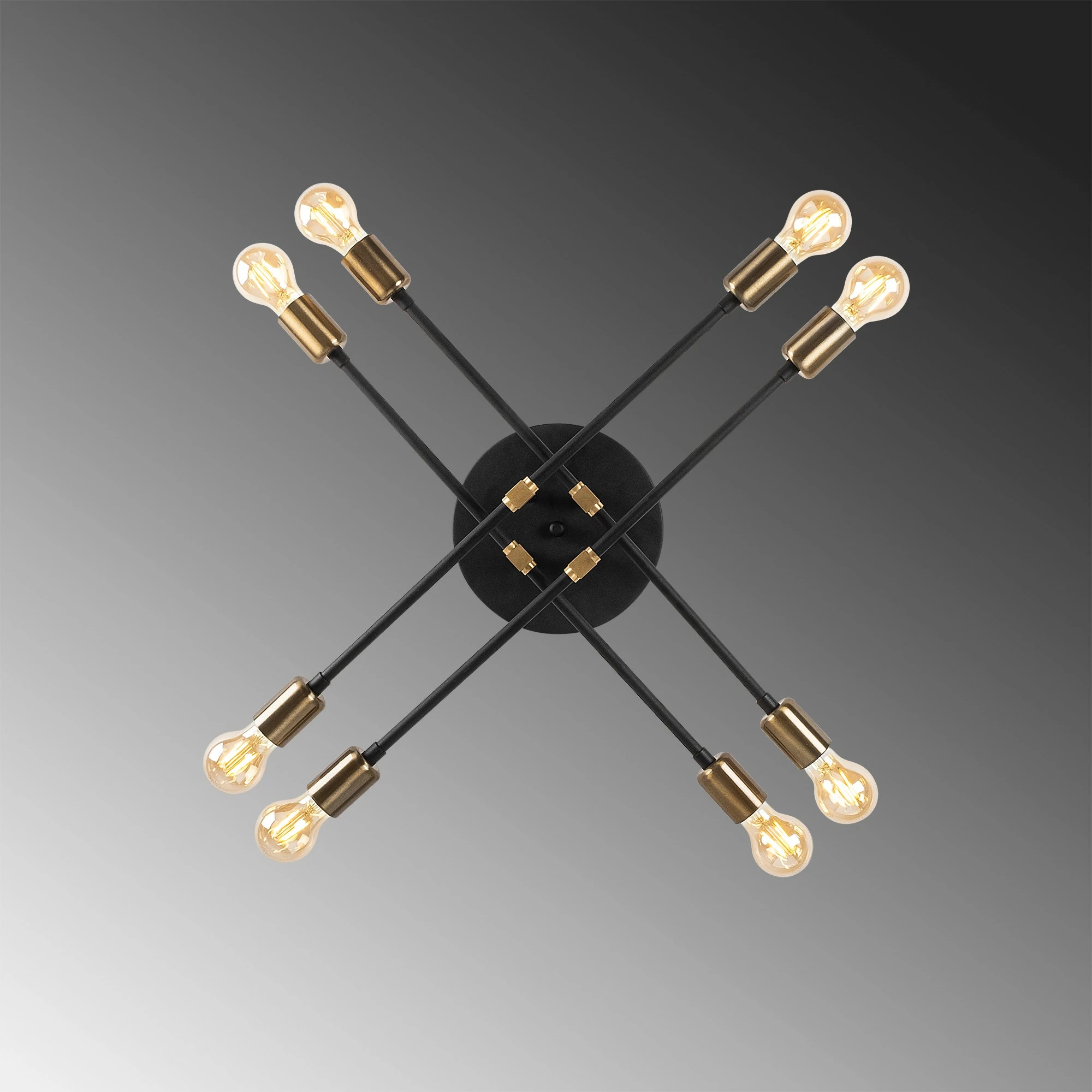 Llambë varëse tavani Opviq, model Exhaust, e zezë, 67x67cm, 8xE27