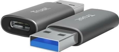 Adapter Trust CALYX USB-A në USB-C, 2 copa, gri