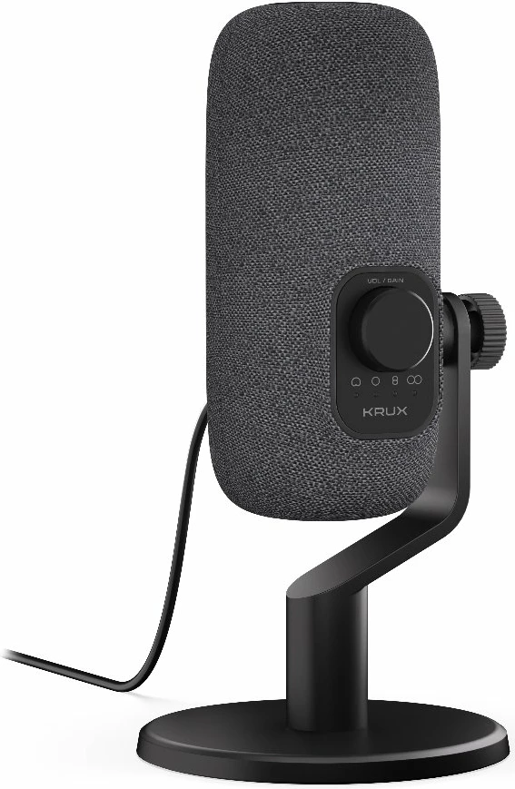 Mikrofon USB Krux Empy KRXC017, 24bit/96kHz, 4 mënyra regjistrimi, RGB, USB-C, i zi