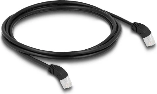 Kabllo rrjeti DeLOCK RJ45 Cat6a S/FTP, 2 m, 45° e kënduar, e zezë