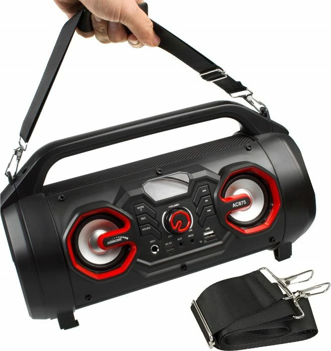 Altoparlant portativ Audiocore AC875 20W Bluetooth 5.0 me radio FM, RGB, bateri 2000mAh, USB/USB-C, i zi, set me telekomandë
