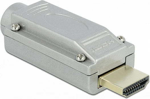 Adapter DeLOCK HDMI-A mashkull në bllok terminali, kasë metalike, Plug & Play, gri