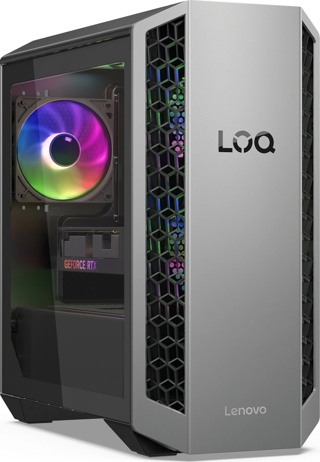 Kompjuter desktop Lenovo LOQ Tower 26ADR10, Ryzen 7 8745HX, 16GB DDR5, 1TB NVMe SSD, GeForce RTX 5060 8GB, Windows 11 Home, Luna Grey/Eclipse Black