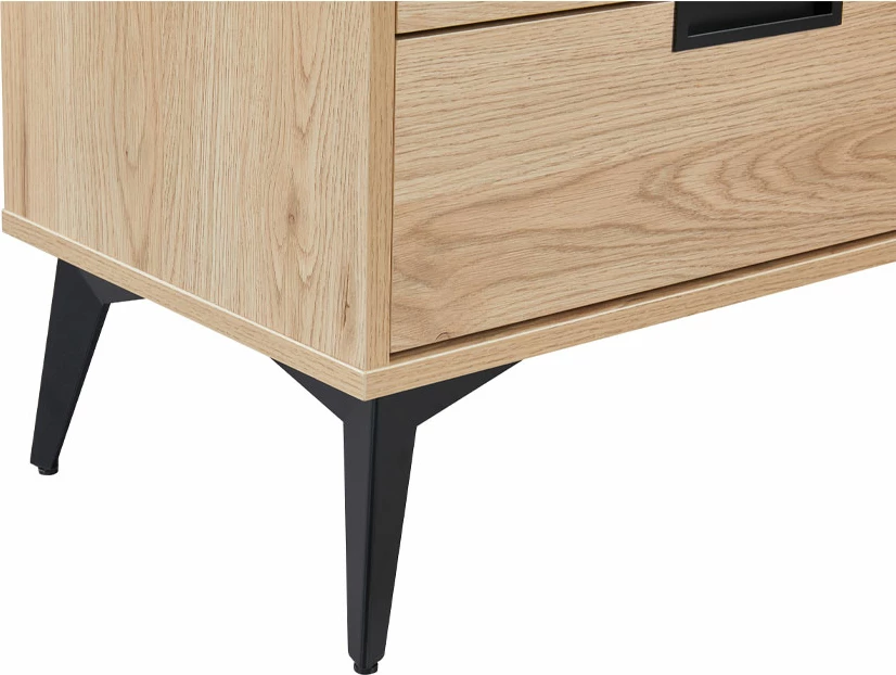 Komodinë NEON me 2 sirtarë, natyrale, 58x39x55