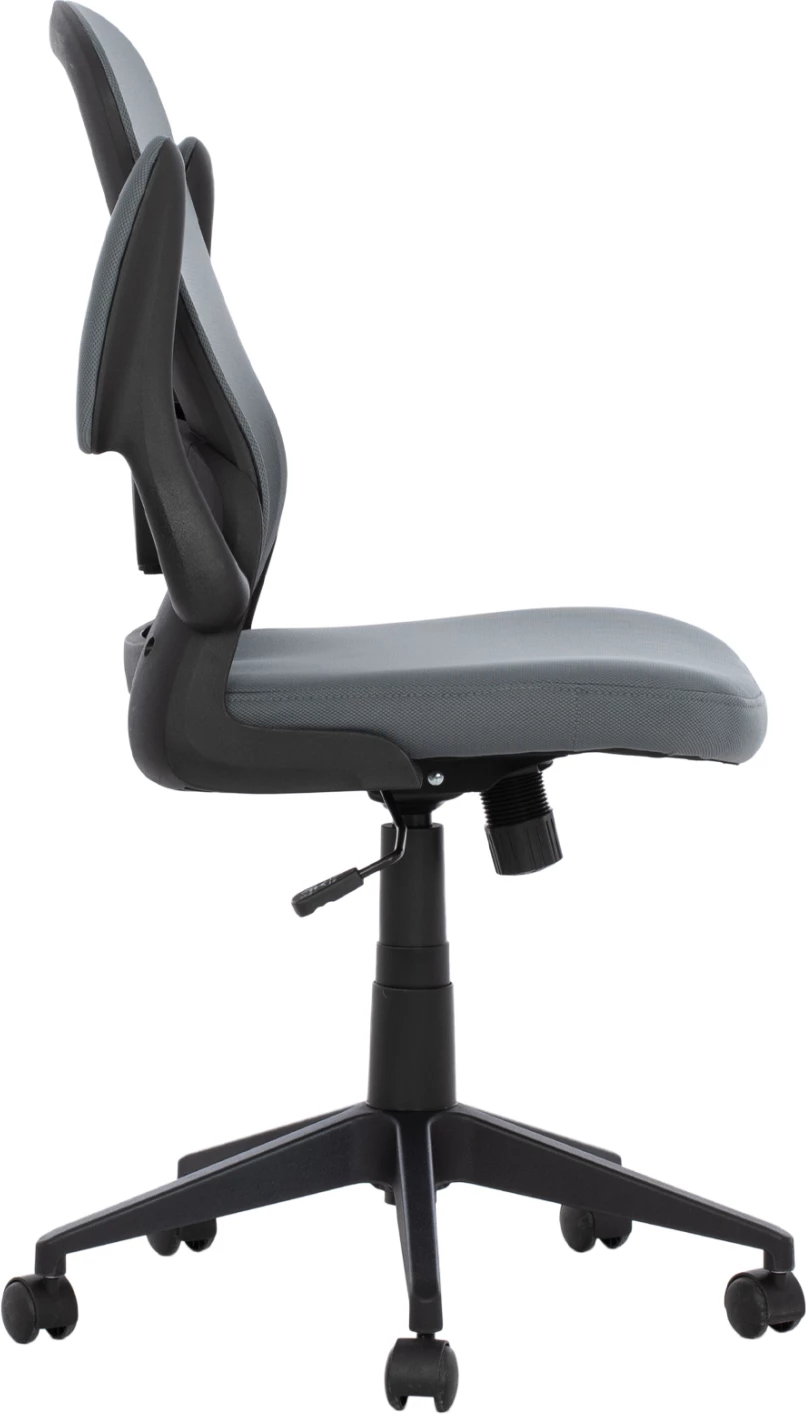 Karrige zyre FH1, kornizë e zezë, pëlhurë rrjetë gri, 60x56x105