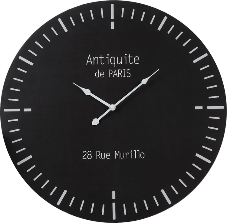 Orë muri ZEIT, MDF, e zezë, 60x60x5cm