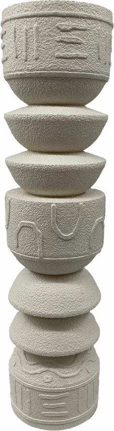 Mbajtës qirinjsh antik, polirezina, i bardhë, 10x10x40cm