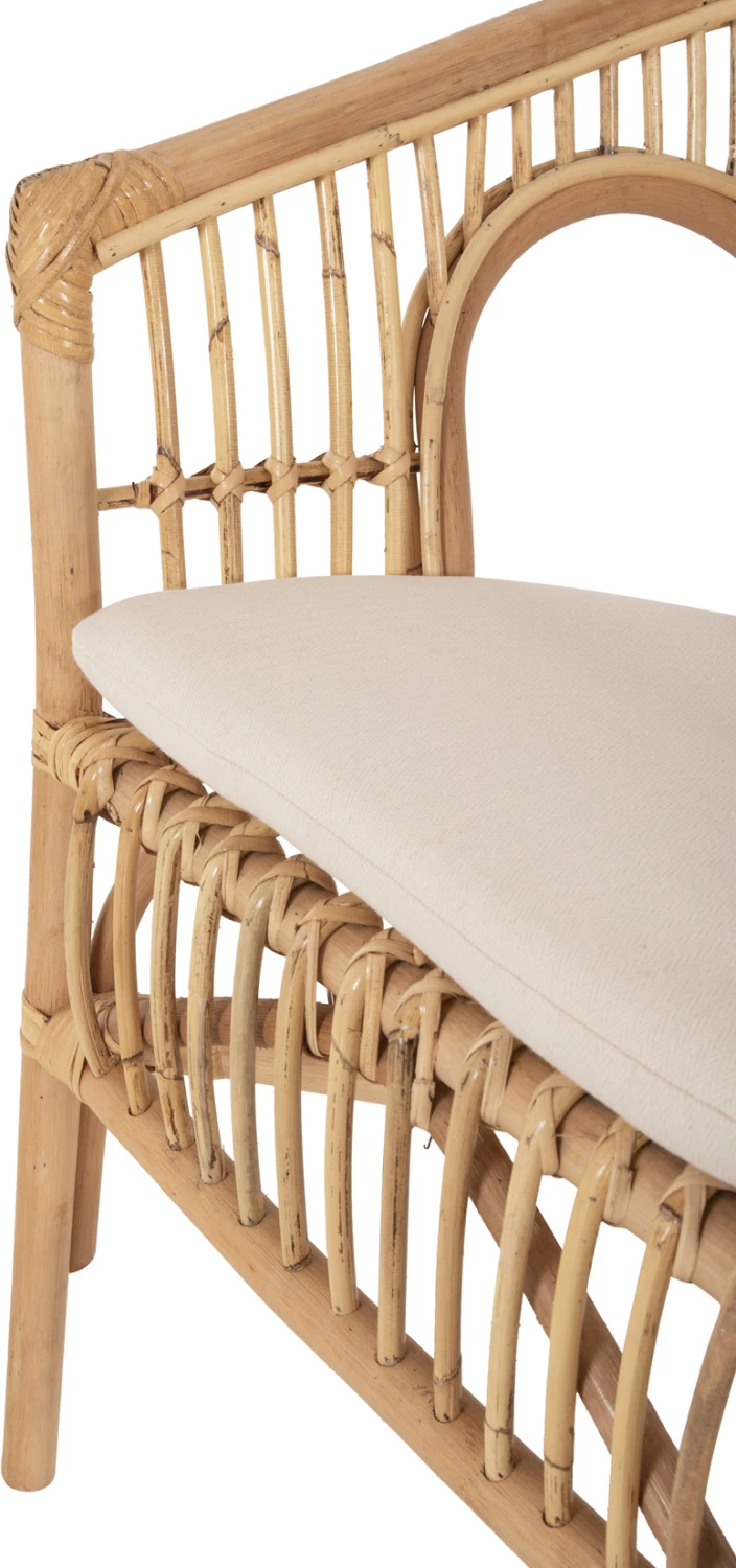 Karrige DAMPAR FH9929.04 ratan, jastëk i bardhë, 59x61x80 cm