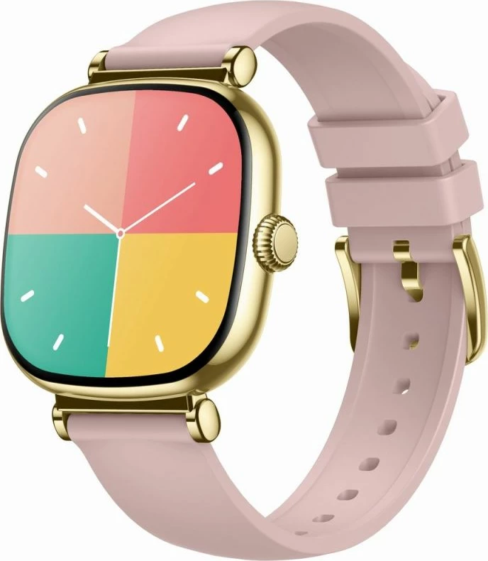 Smartwatch për femra Gravity GT32-1, gold me rrip rezervë rozë