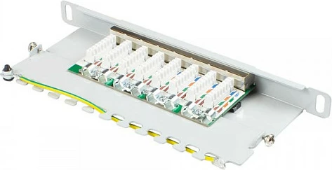 Patch panel GoodConnections Alcasa GC-N0123, 8x RJ45 Cat6, 0.5U, gri