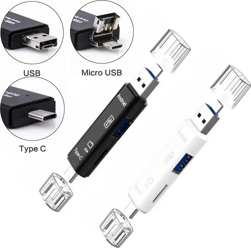Adaptor & Lexues Kartash 3-në-1 Type-C për Transfer të Shpejtë të të Dhënave