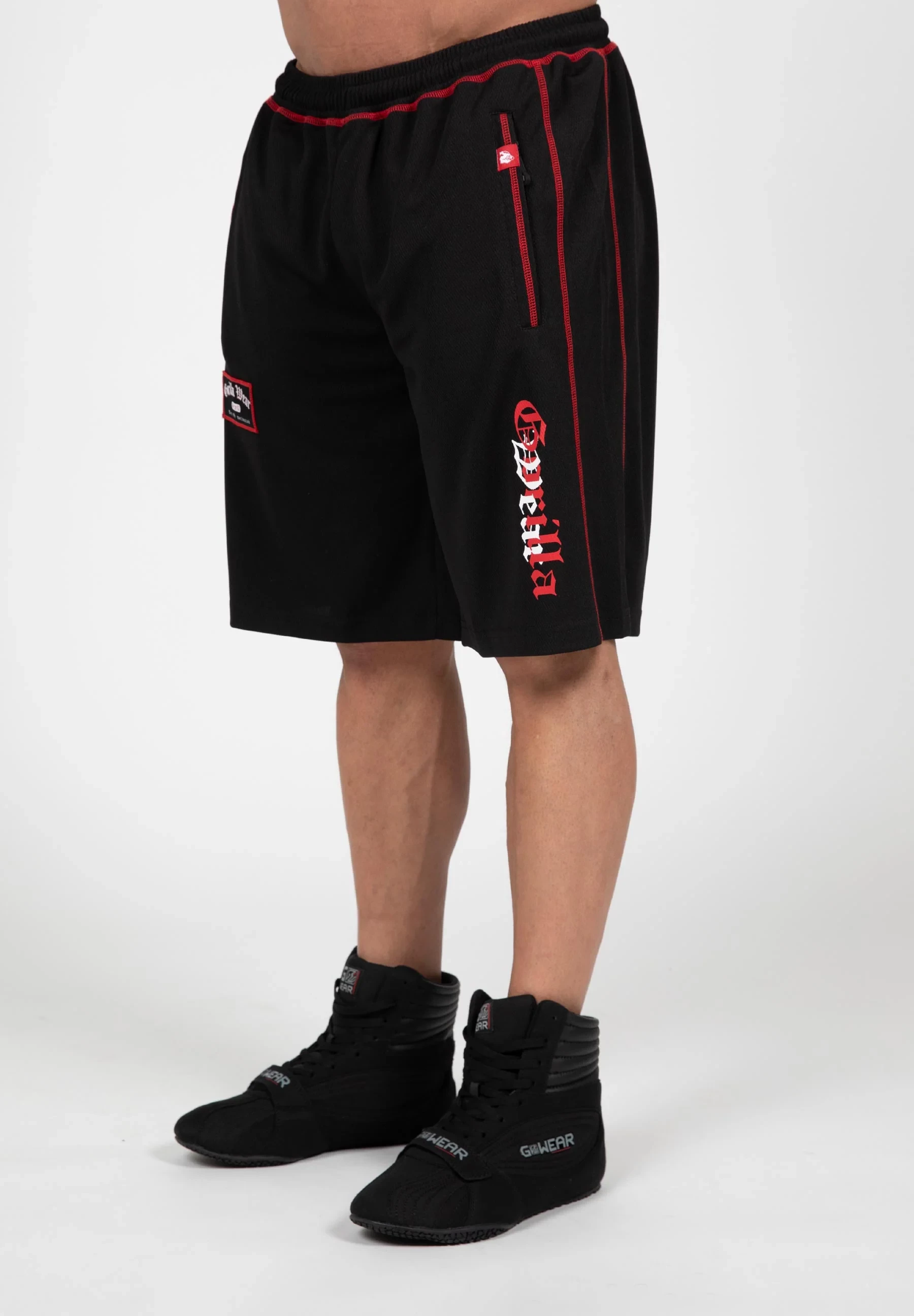 Marlow Mesh Shorts - Black/Red