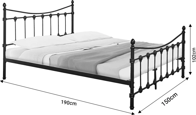 Krevat Beowulf metalik i zi 150x200x102cm