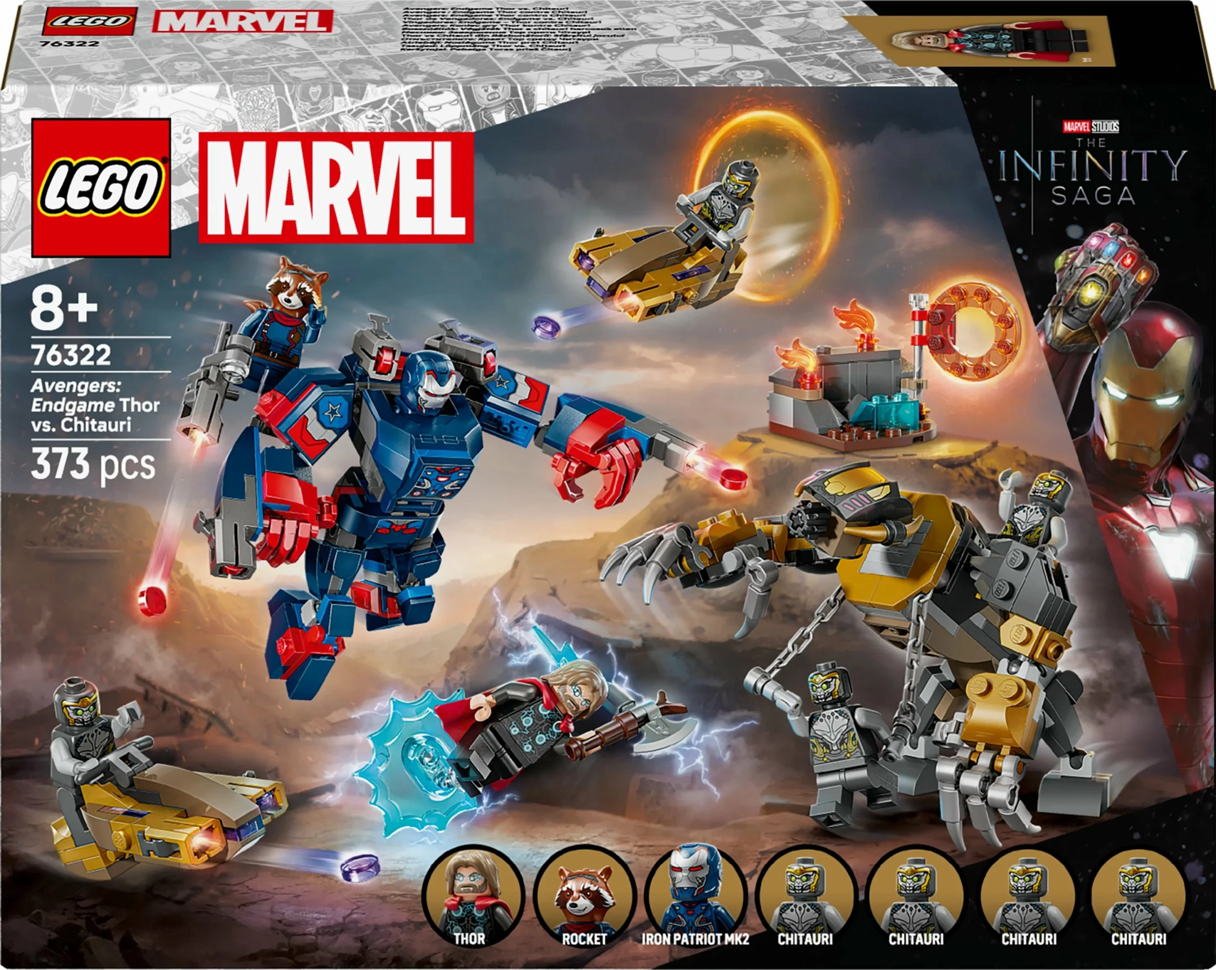 Set LEGO Marvel Avengers: Endgame Thor vs. Chitauri 76322, 373 copë