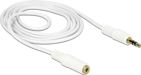Kabllo zgjatëse audio DeLOCK 3.5mm M-F, 2m, e bardhë