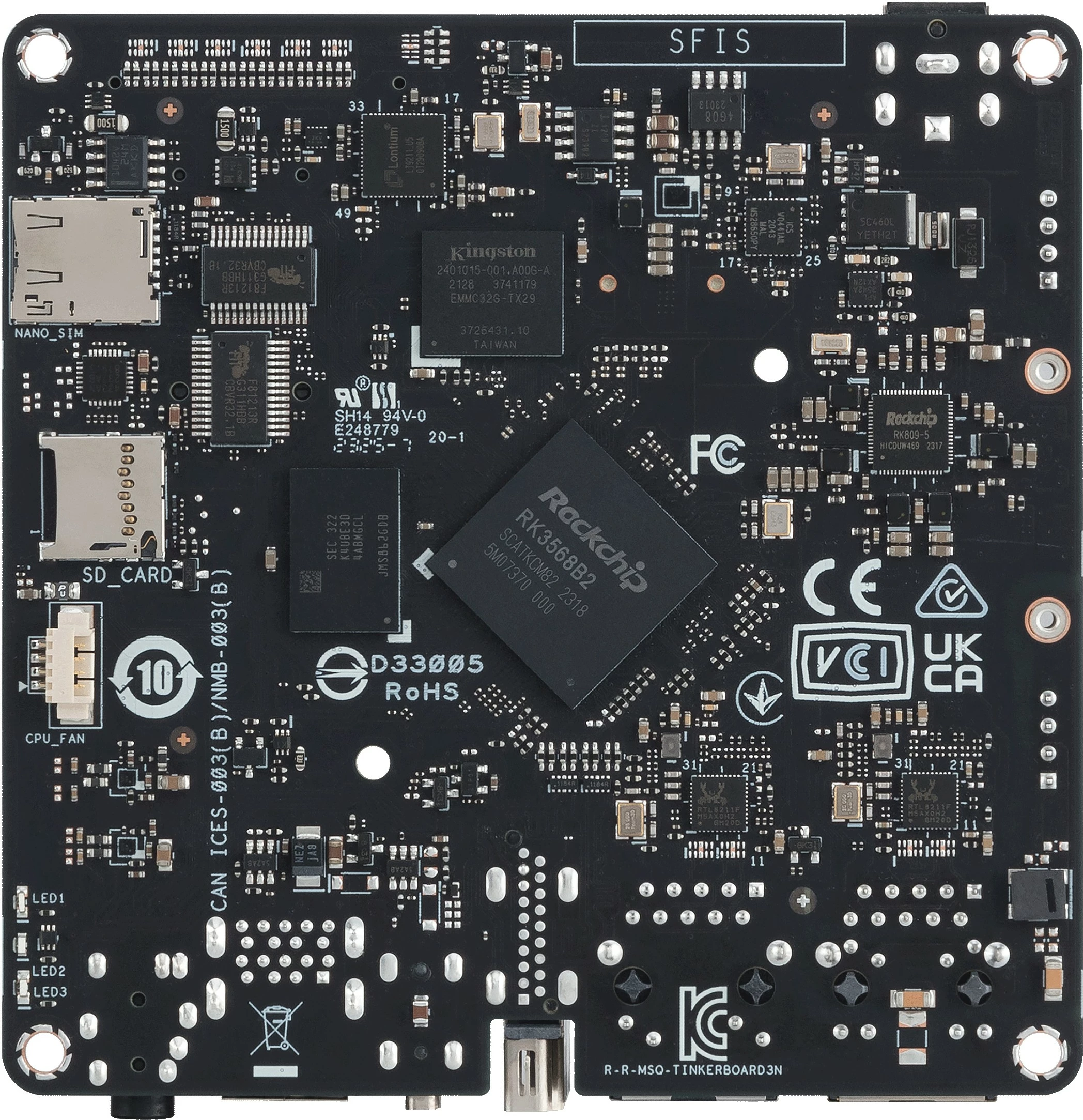 Pllakë amë ASUS Tinker Board 3N, Rockchip RK3568, 4GB RAM, 32GB eMMC