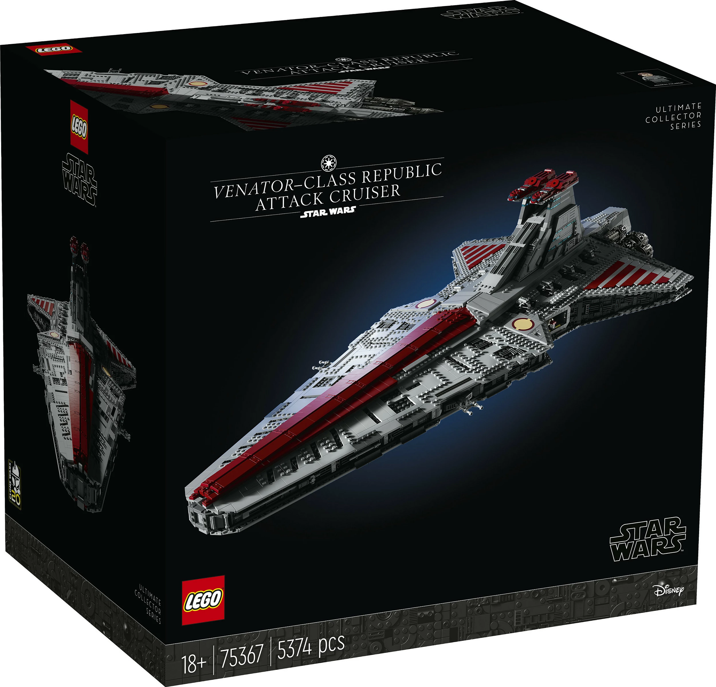 Set ndërtimi LEGO Star Wars Venator-Class Republic Attack Cruiser, 5374 pjesë, plastikë, shumëngjyrësh