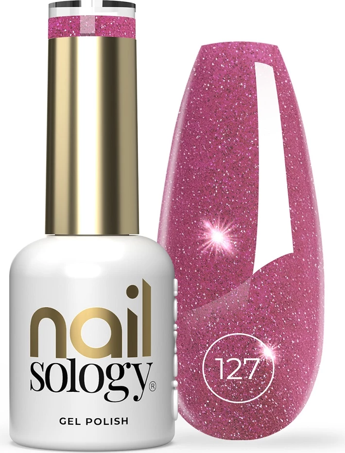 Llak për thonj për femra Clavier Hybrid Glitter 127 Super Violet 8ml