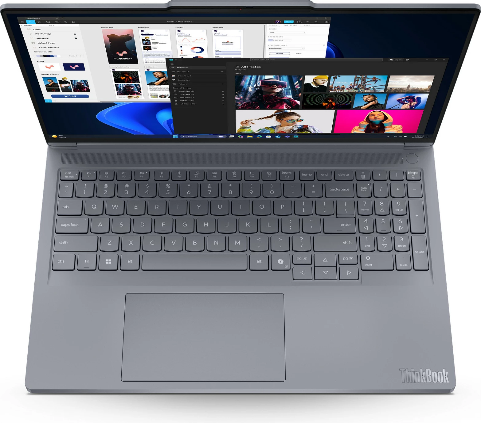 Laptop Lenovo ThinkBook 16p G6, Ryzen 9 8940HX, 32GB RAM Memorje, 1TB SSD, GeForce RTX 5060 8GB, 16" 2560x1600, Windows 11 Pro, Luna Grey