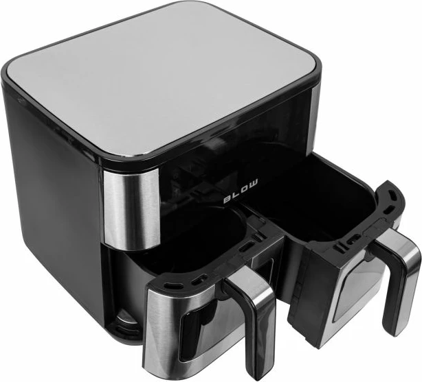 fryer me ajër të nxehtë BLOW 2500W 9L, dy dhoma, e zezë/inoks