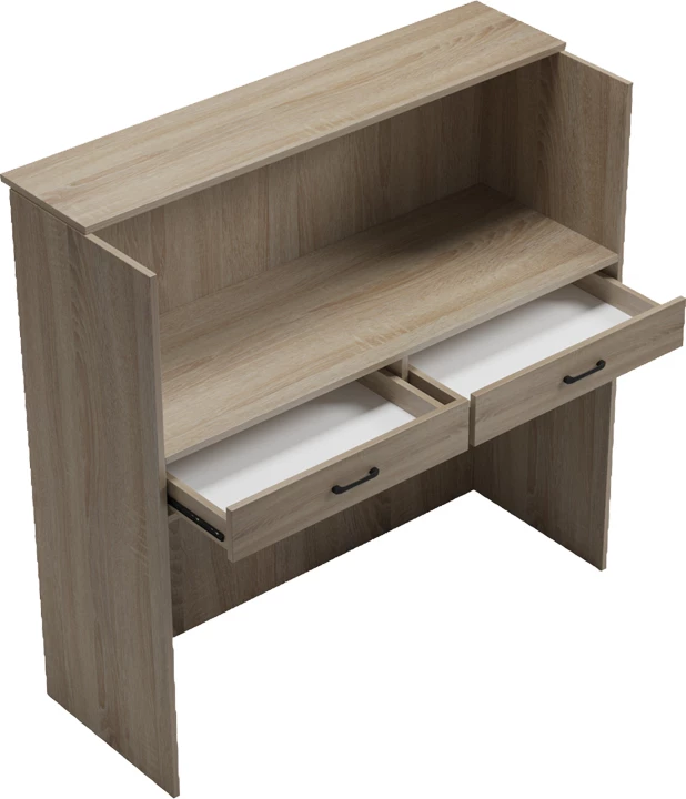 Banak pritjeje Optima, me LED, pamje sonoma dhe mermeri të bardhë, 110x40x110cm