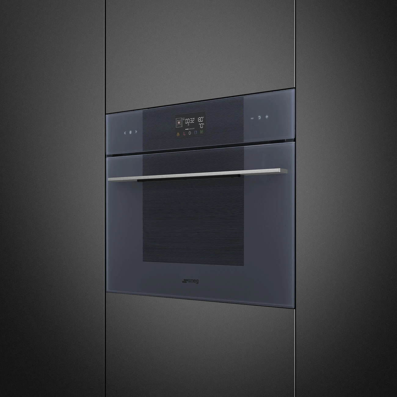 Furrë me mikrovalë SMEG Linea SO4102S3G, 40 L, 1000 & 1200 W, e zezë