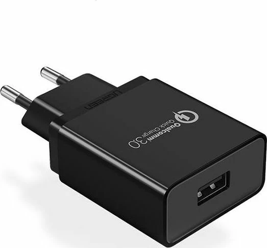 Karikues rrjeti Ugreen CD122 18W QC 3.0, 1x USB-A 3A, i zi, 1 copë (UGR621BLK)