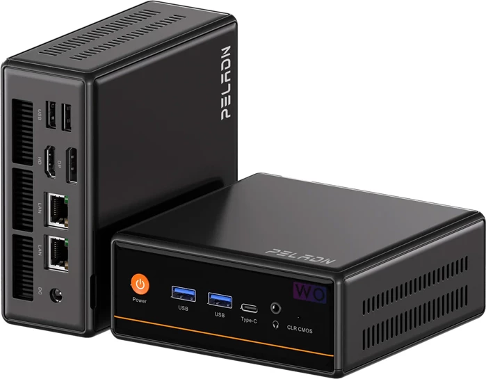 Mini Kompjuter, Peladn WO4 5600H, Ryzen 5 5600H, 16GB RAM 512GB SSD, Wi‑Fi 6 2.5G LAN, e zezë
