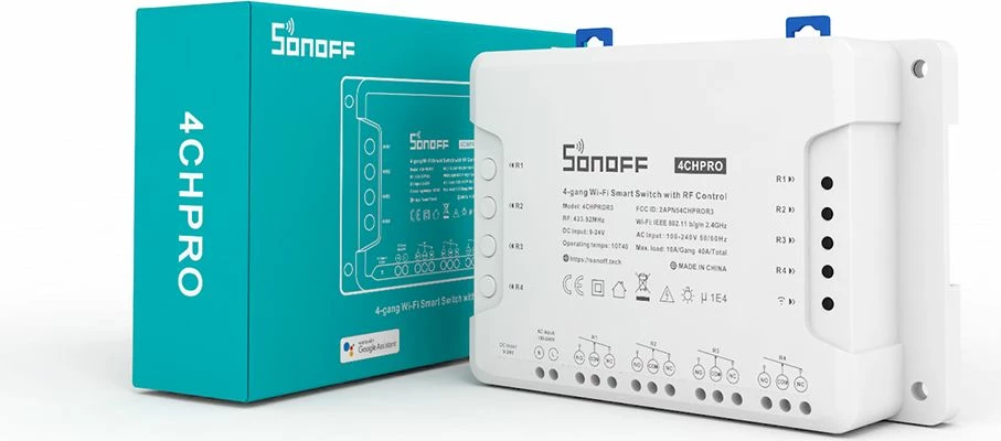 Ndërprerës inteligjent Sonoff 4CHPROR3 4-gang with RF Control