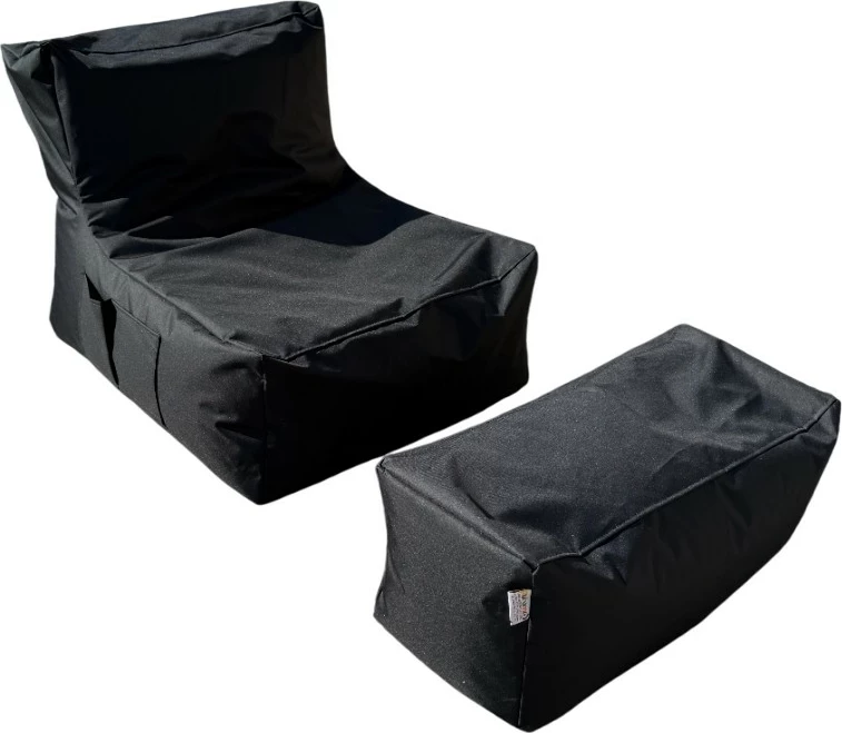 Set bean bag (2 copë), Atelier del Sofa, XXL Sedir, e zezë
