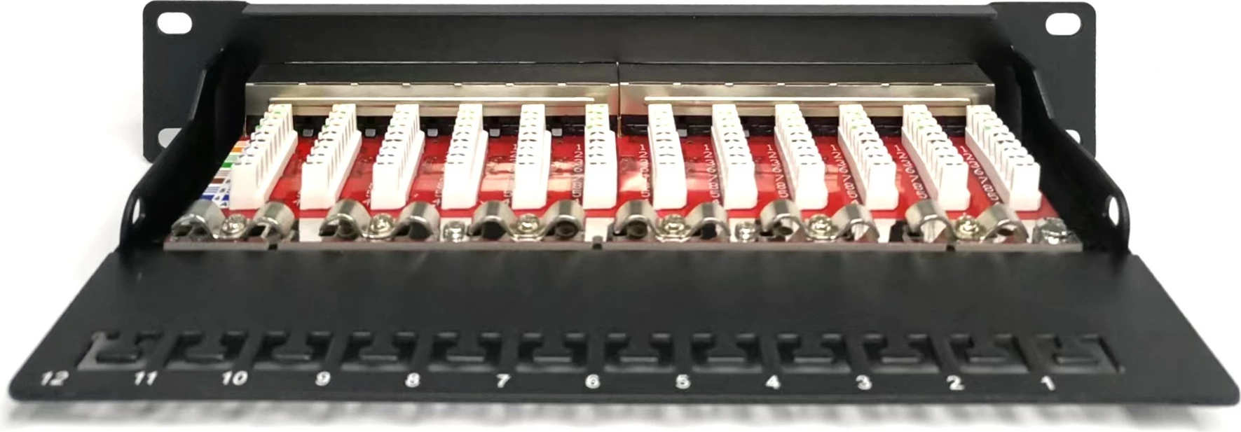 Patch panel Digitus Cat.6A 12-portë, 10", i zi