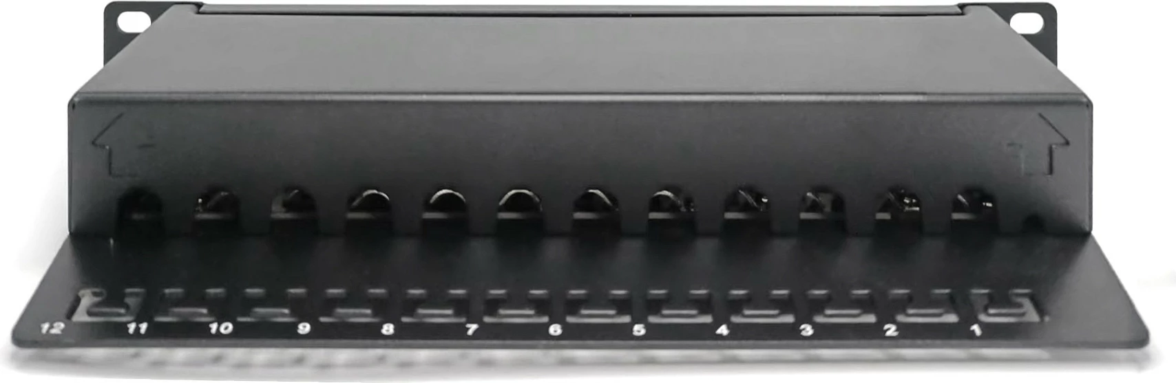 Patch panel Digitus Cat.6A 12-portë, 10", i zi