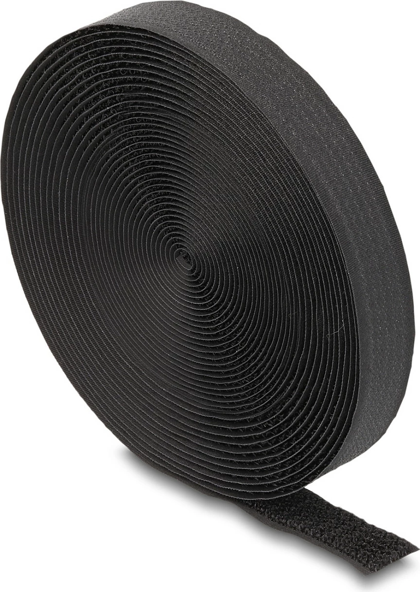 Shirit velkro DeLOCK 5 m x 20 mm, menaxhim kabllosh, i zi