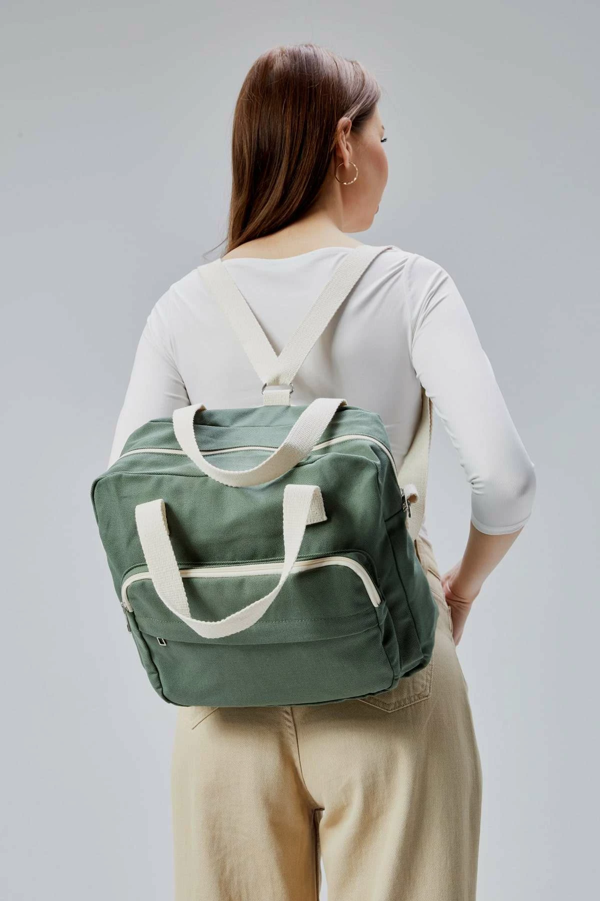 Çantë tote Zoozie Bags, e gjelbër, 33x30x10cm