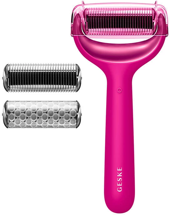 Roller mikrogjilpëra për fytyrë dhe trup Geske 8-në-1, me aplikacion, Magenta