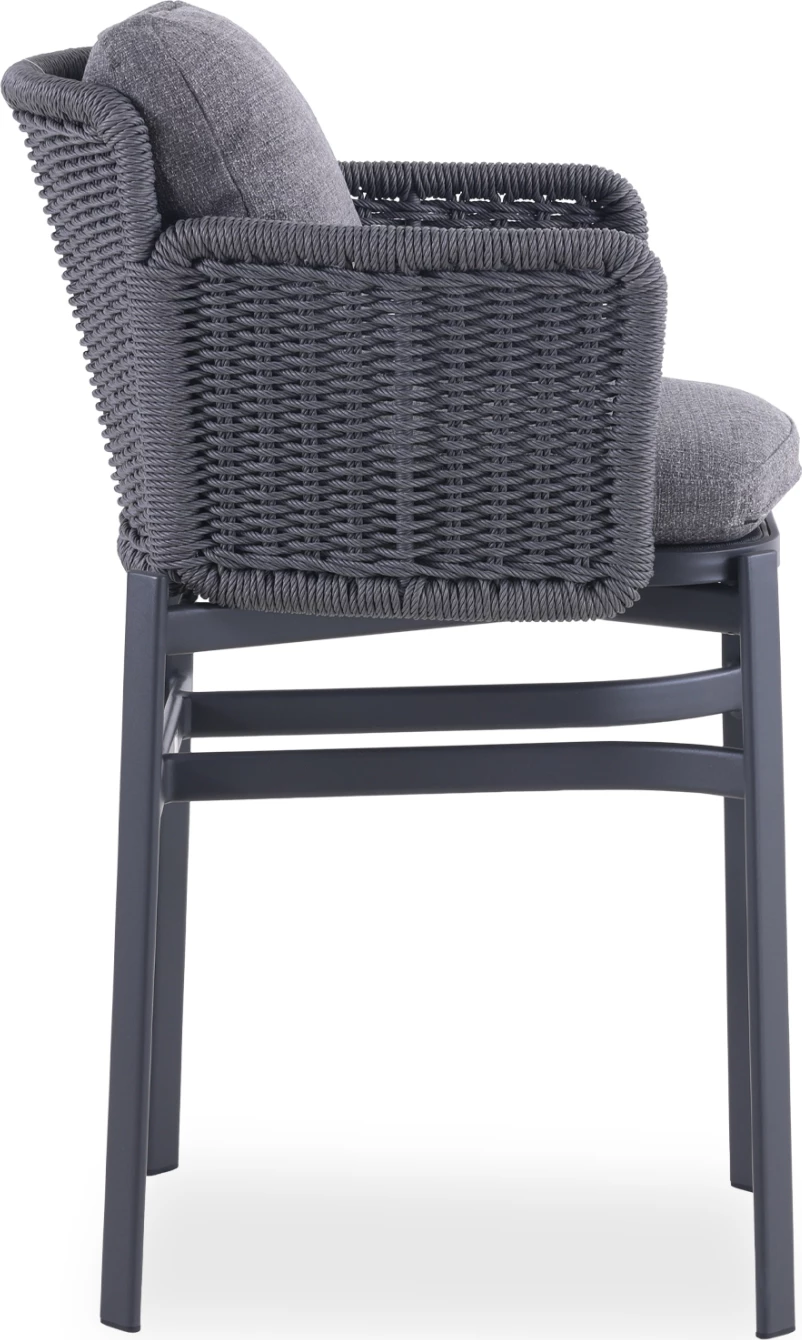 Karrige për bar DESTINY, alumin & ratan, ngjyrë qymyr, 71.5x63.5x108cm, set prej 2 copash