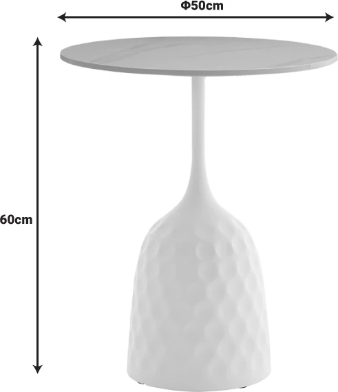 Tavolinë kafeje Kousien Inart, gur i sinteruar, D50x60cm