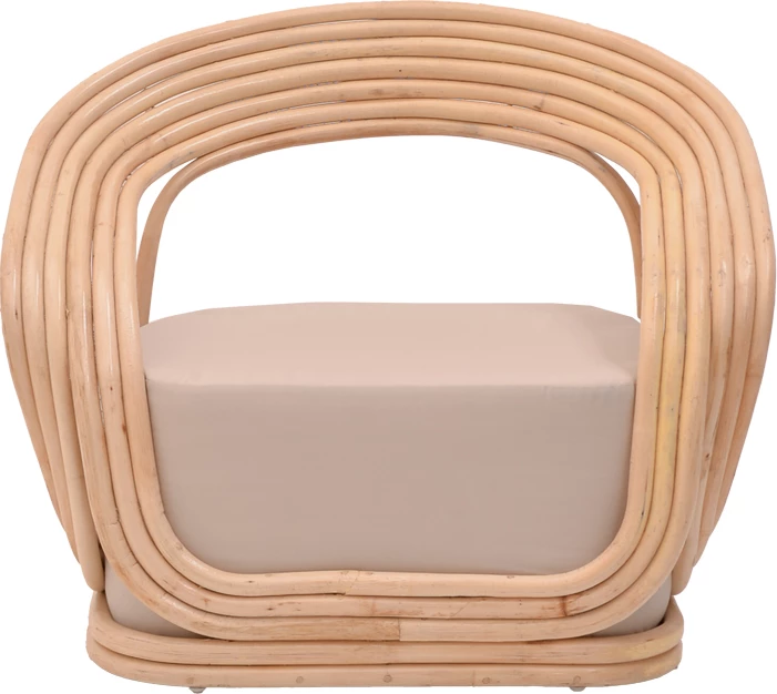 Karrige për pushim Radictive rattan ngjyrë natyrale me jastëk bezhë 88x57x73cm