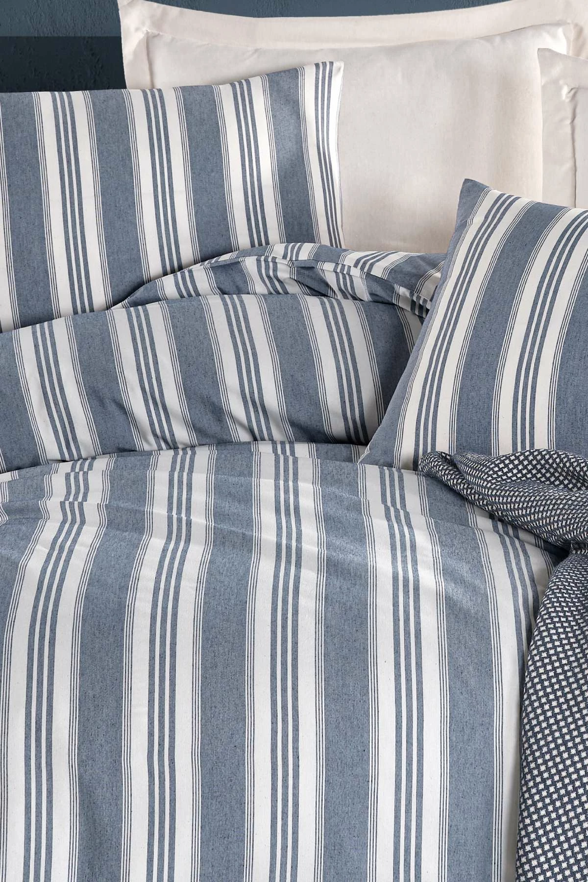 Set mbulesë për jorgan dopio, L'essentiel, Soft Line, ngjyrë navy