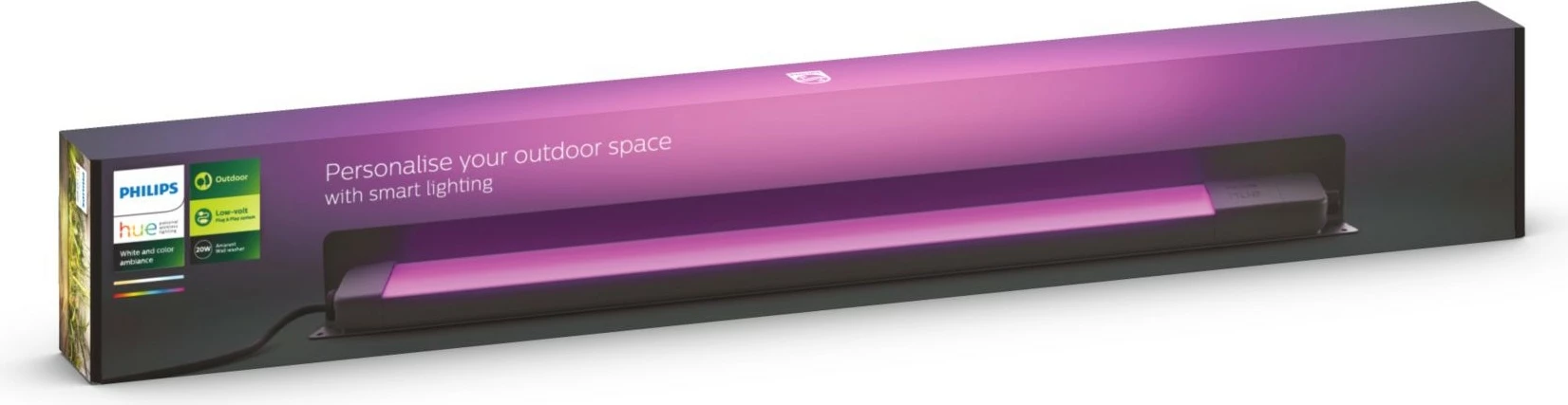 Dritë lineare Philips Hue Amarant, LED, e zezë, ngjyra të ndryshme