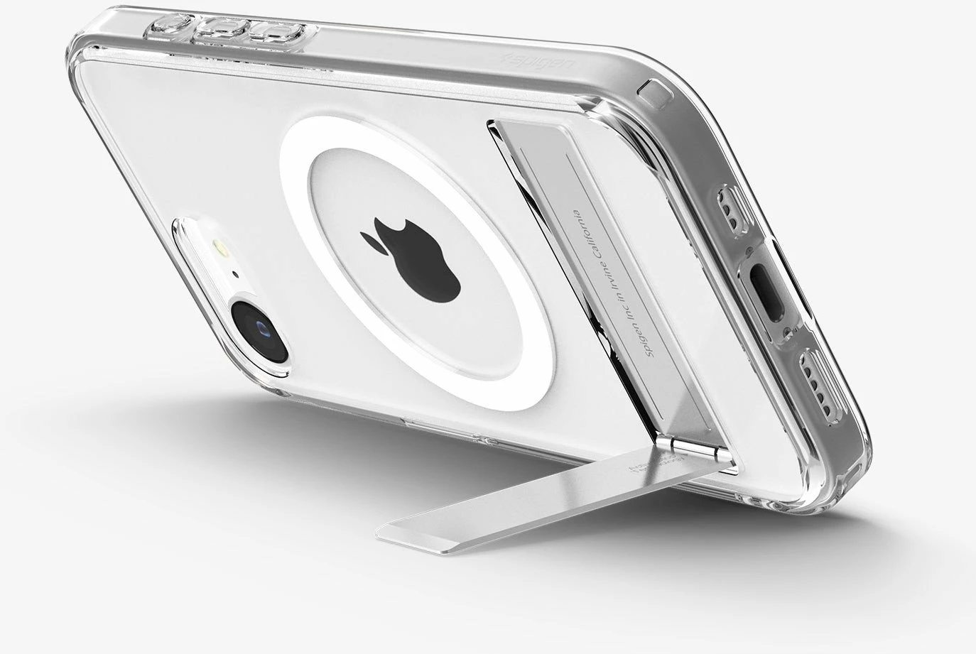 Mbështjellës Spigen Ultra Hybrid S MagSafe ACS09148 për iPhone 16e me kickstand, transparent