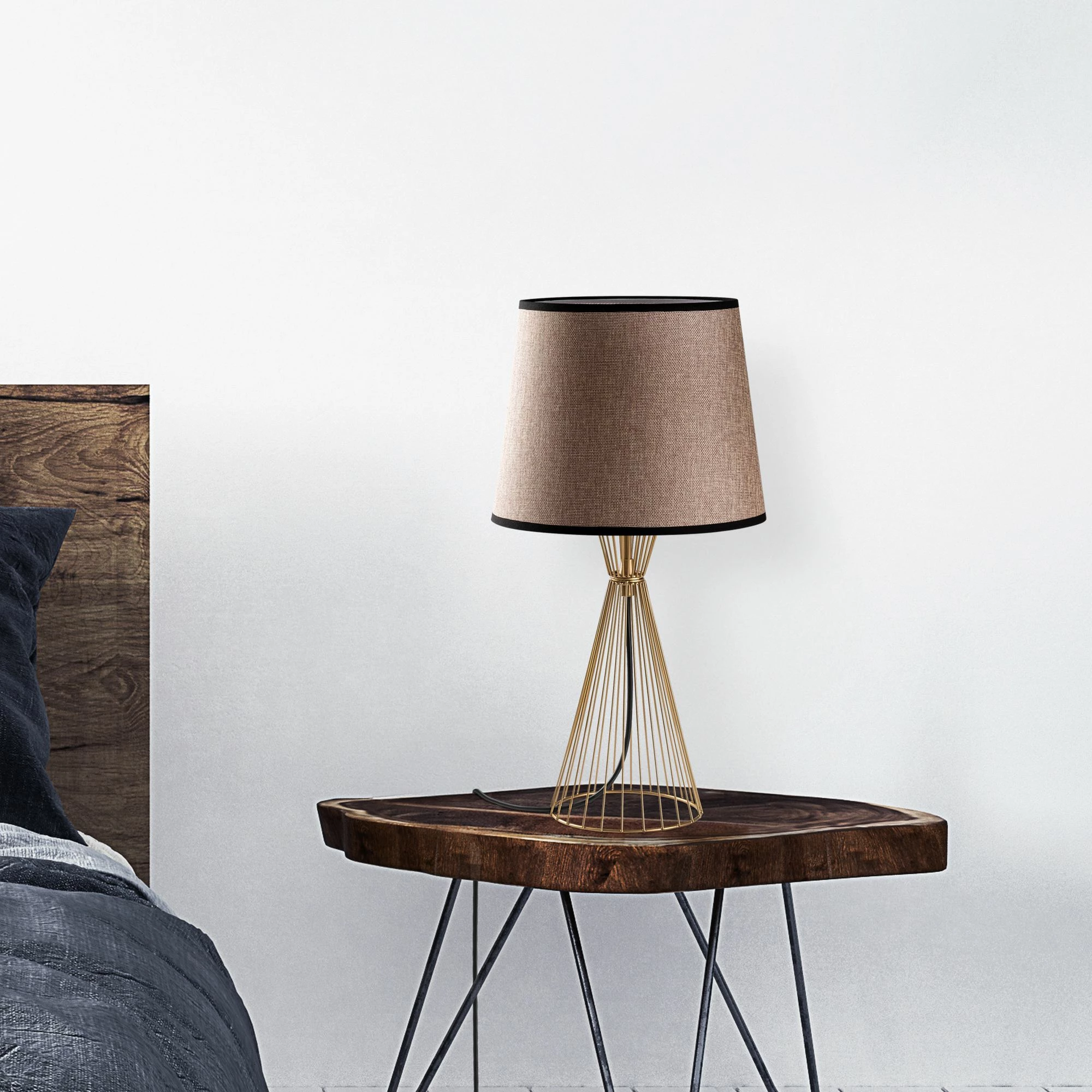 Llambë tavoline Opviq, Telıs - 5383, ngjyrë ari dhe kafe e çelët