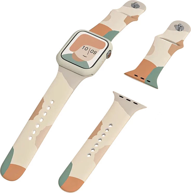 Rrip silikoni për Apple Watch Hurtel Moro Band, model Pattern 5, 42/44/45/49mm, shumëngjyrësh