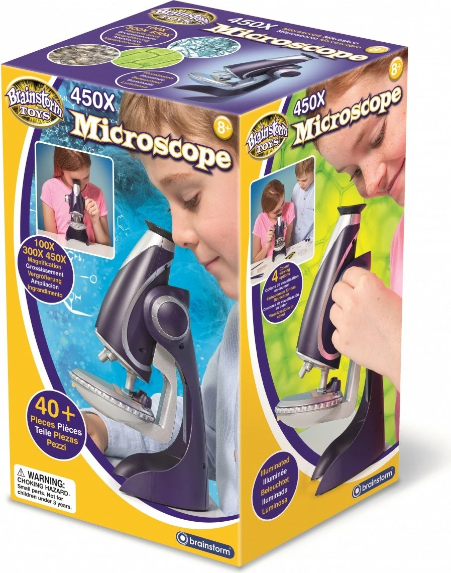 Mikroskop MG DYSTRYBUCJA E2070, plastik, 100x/300x/450x, për fëmijë, pa bateri