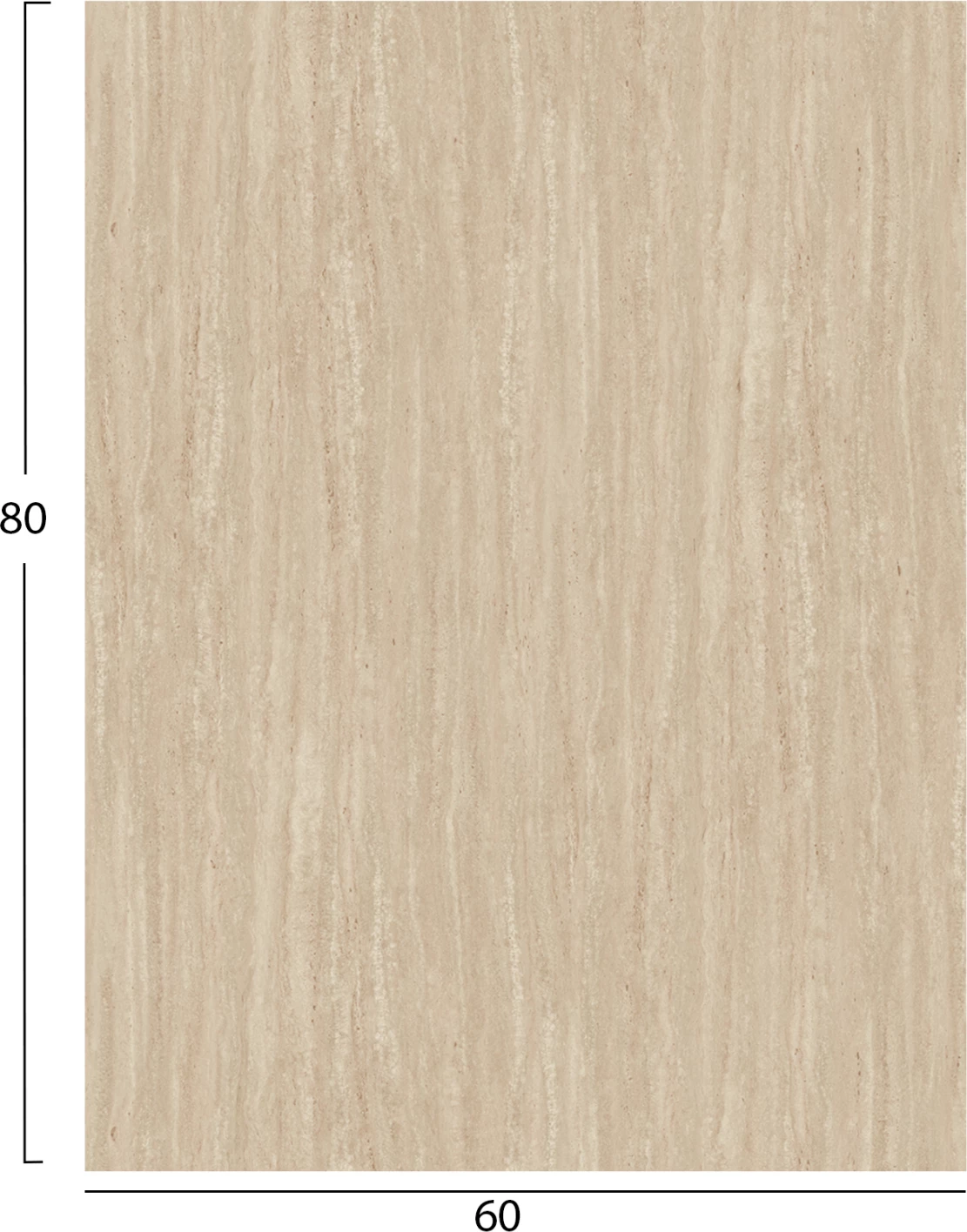 Sipërfaqe tavoline HPL, ngjyrë guri travertin, 60x80cm, set prej 2 copë